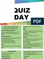 QUIZ DAY - MUSCULOSKELETAL SYSTEM & BODY SYSTEMS