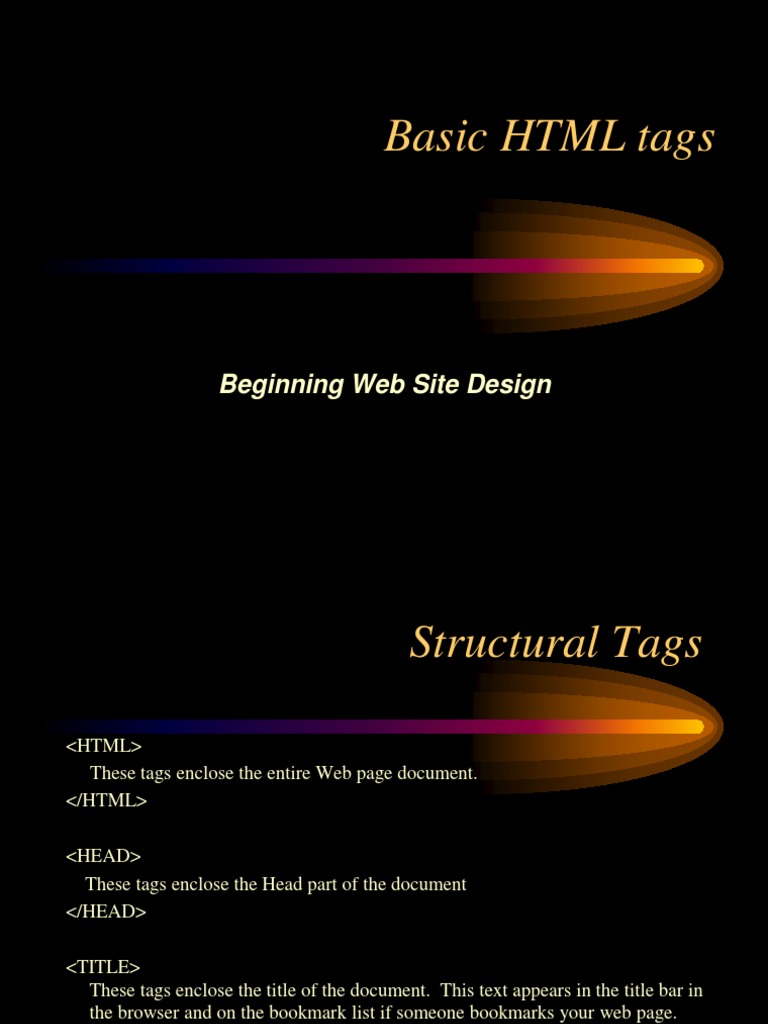 HTML-Basic Formatting Tags | Download Free PDF | Html Element | World ...
