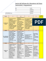 RubricaParaEvaluacionLaboratorioELECTRICIDAD Y MAGNETISMO