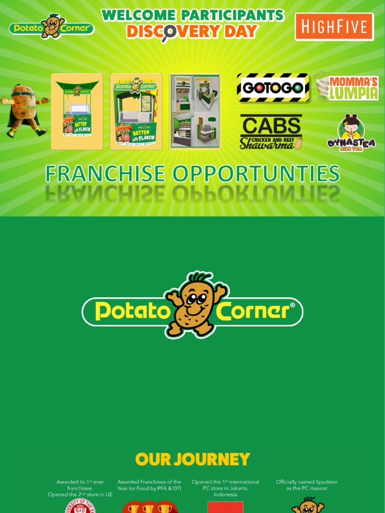 Potato Corner Franchise Deck PDF Franchising Return On Investment