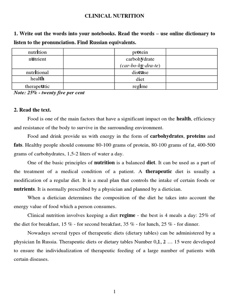 Clinical Nutrition Student | PDF | Diet (Nutrition) | Diet & Nutrition