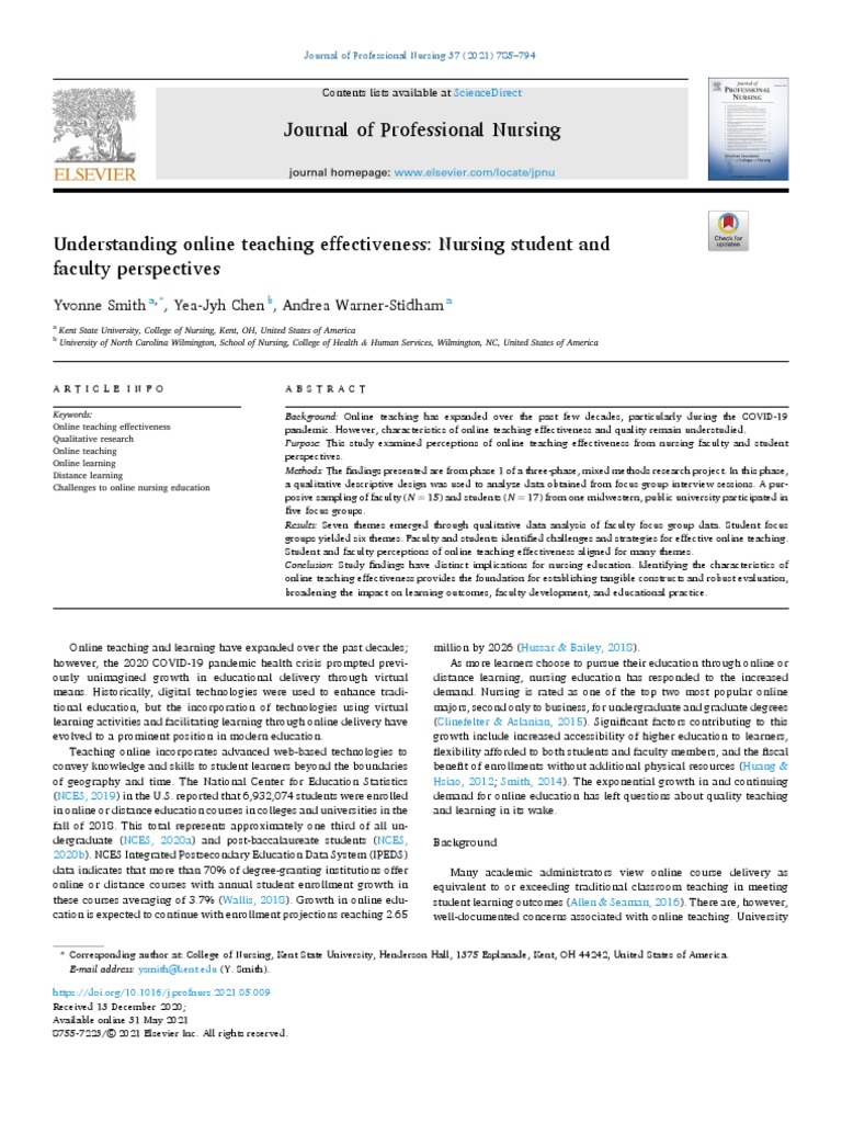 Understanding Online Teaching Effectiveness Pdf Educational