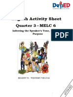 English Activity Sheet: Quarter 3 - Melc 6