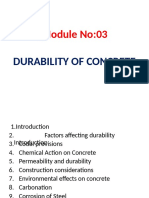 Module No:03: Durability of Concrete