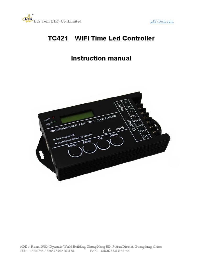 TC421 WiFi LED Controller Manual | PDF | Menu (Computing) | Personal ...