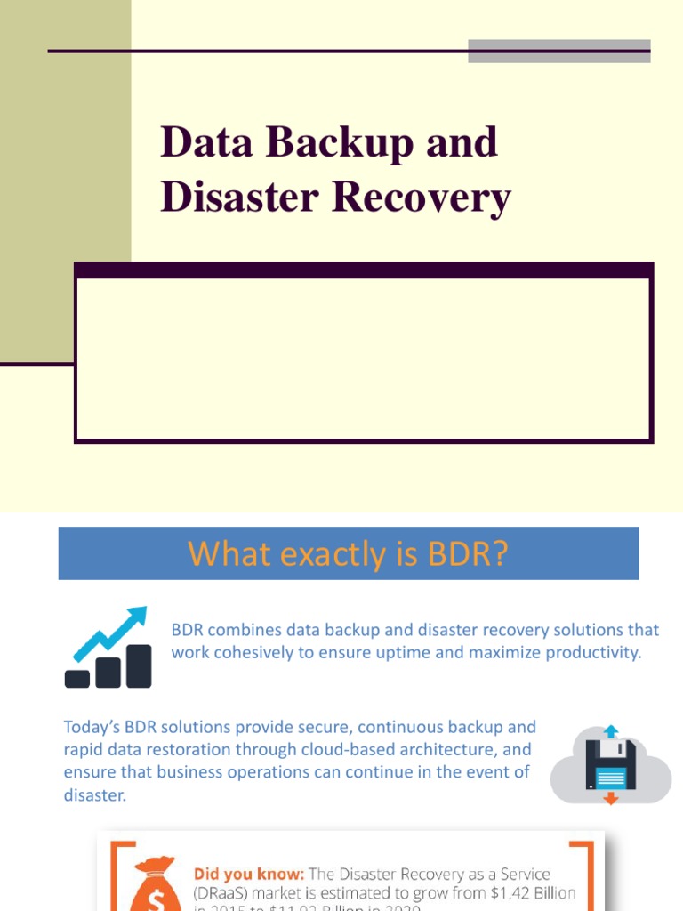 Data Backup And Disaster Recovery Pdf Backup Disaster Recovery