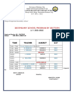 Secondary School Program by Section