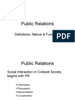 Public Relations: Definitions, Nature & Functions