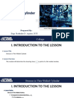 Lesson 05 Stresses in Thin-Walled Cylinder: Engr. Rodenlee D. Aquino, ECE