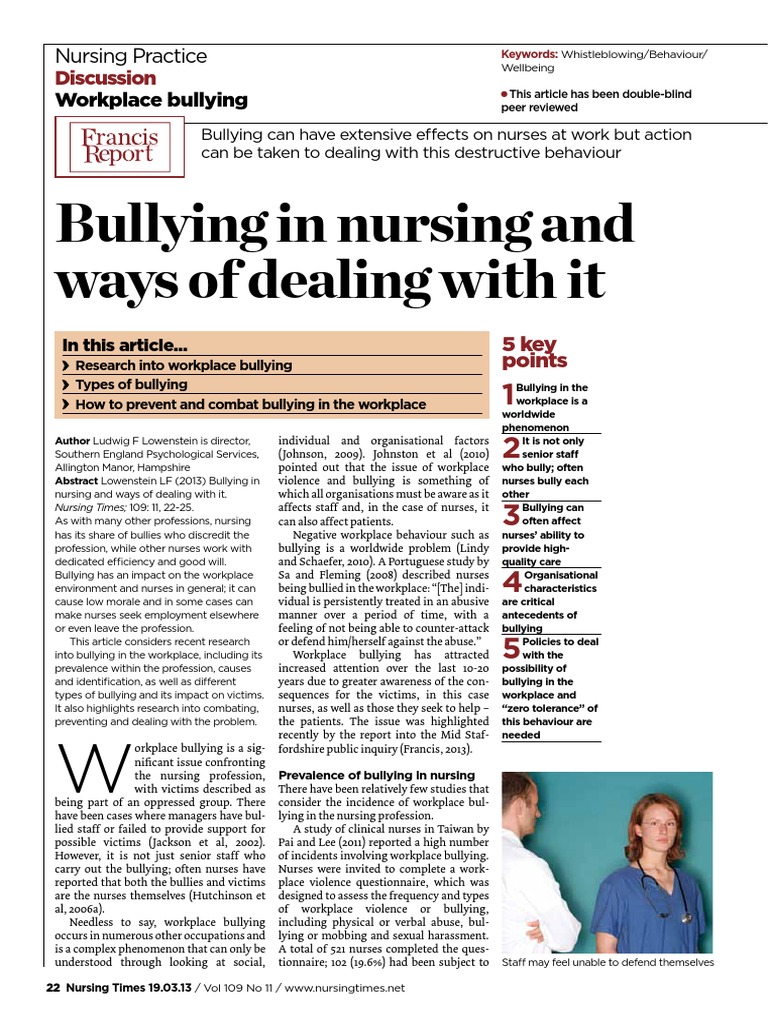 Addressing Bullying in Nursing | PDF | Workplace Bullying | Bullying