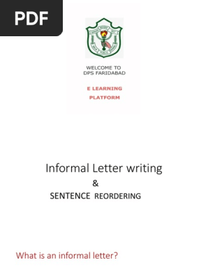 LETTER-INFORMAL & SENTENCE REORDERING