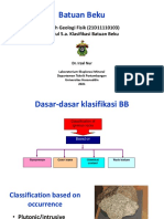 Batuan Beku: Kuliah Geologi Fisik (21D11110103) Modul 5.a. Klasifikasi Batuan Beku