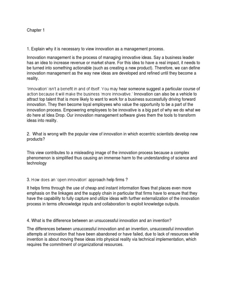 Innovation Management Explained | PDF | Innovation | Entrepreneurship