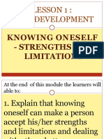 Lesson 1: Self-Development: Knowing Oneself - Strengths and Limitations