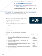 Psychology MCQs Practice Test 58