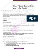 CBSE Notes Class 7 Social Science Civics Chapter 1 On Equality