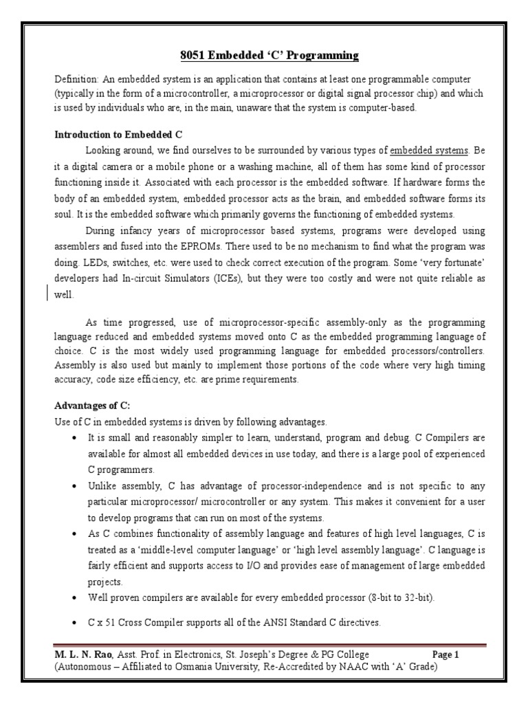 Embedded C Program | PDF | Embedded System | Variable (Computer Science)