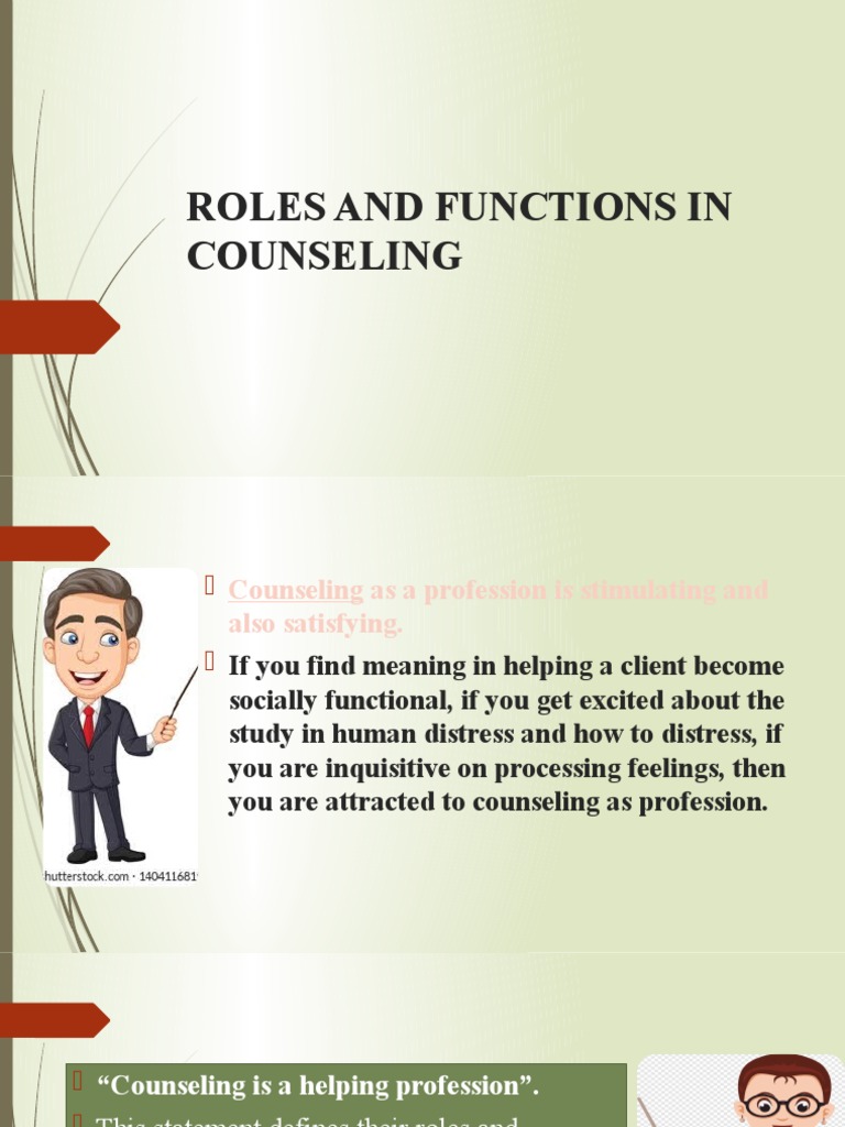 Roles and Functions of Counselors | PDF | Psychotherapy | School Counselor