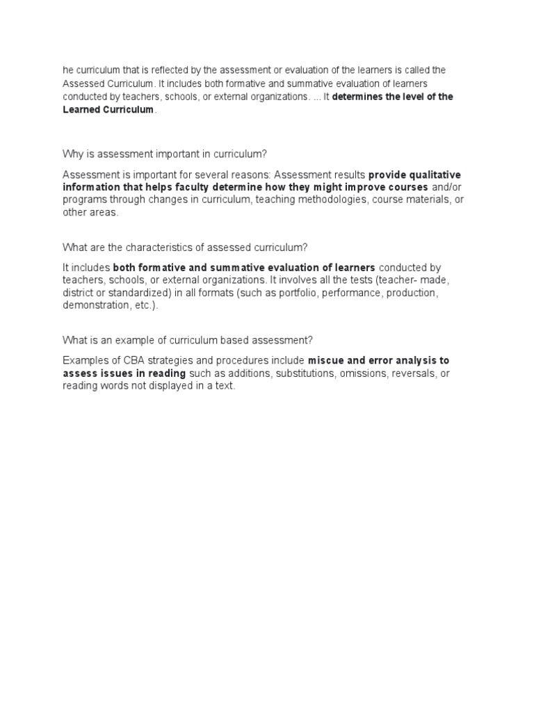 Understanding Assessed Curriculum | PDF | Career & Growth