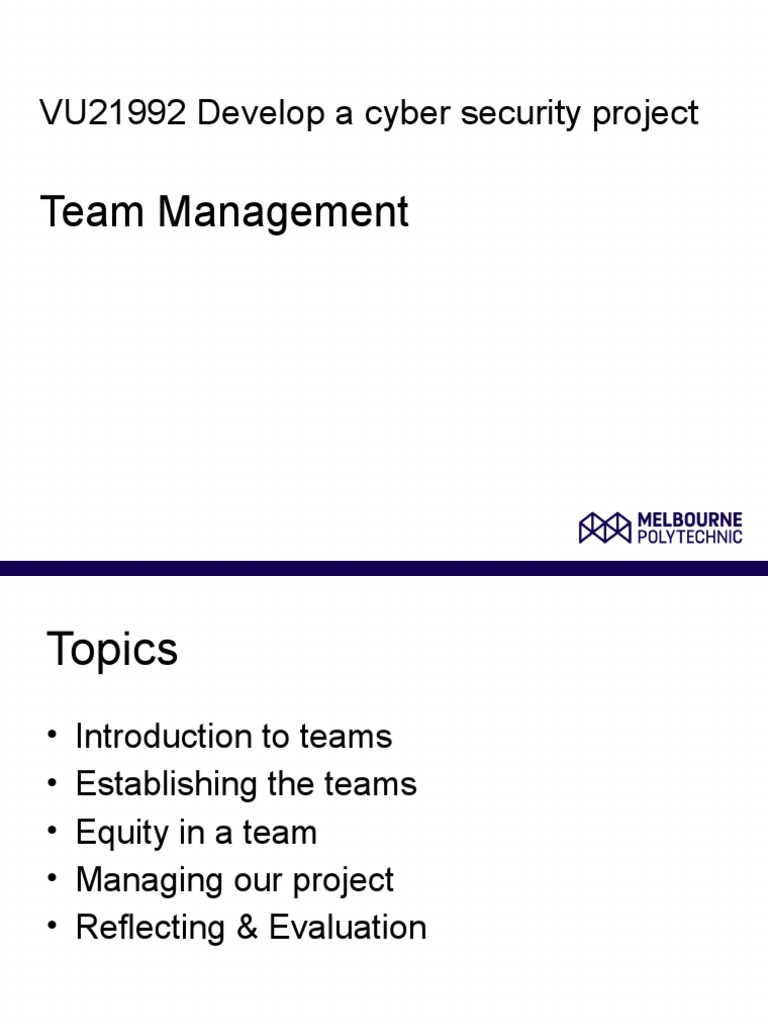 Cybersecurity Team Project Management Guide | PDF | Behavioural ...