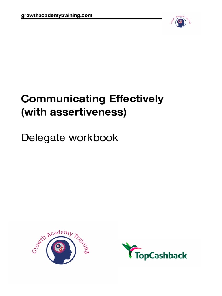 Communicating Effectivley (With Assertiveness) TCB 2020 | PDF ...