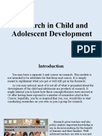 Research in Child and Adolescent Development