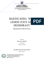 Baking Soda With Lemon Juice As A Deodorant.: Research Proposal