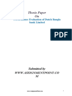 Thesis Paper On Performance Evaluation of DBBL