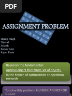 Assignment Problem: Manoj Singh Dhaval Solanki Ronak Soni Rajan Karia Jackson