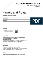 Powers and Roots Questions