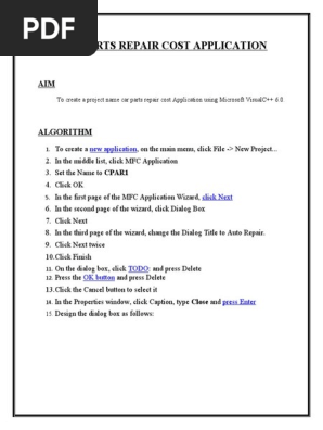 Car Parts Repair Cost Application