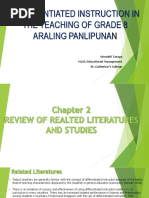 Differentiated Instruction in The Teaching of Grade 8 Araling Panlipuna