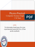 Physics Practical: Computer Science Engineering 1 ST Year