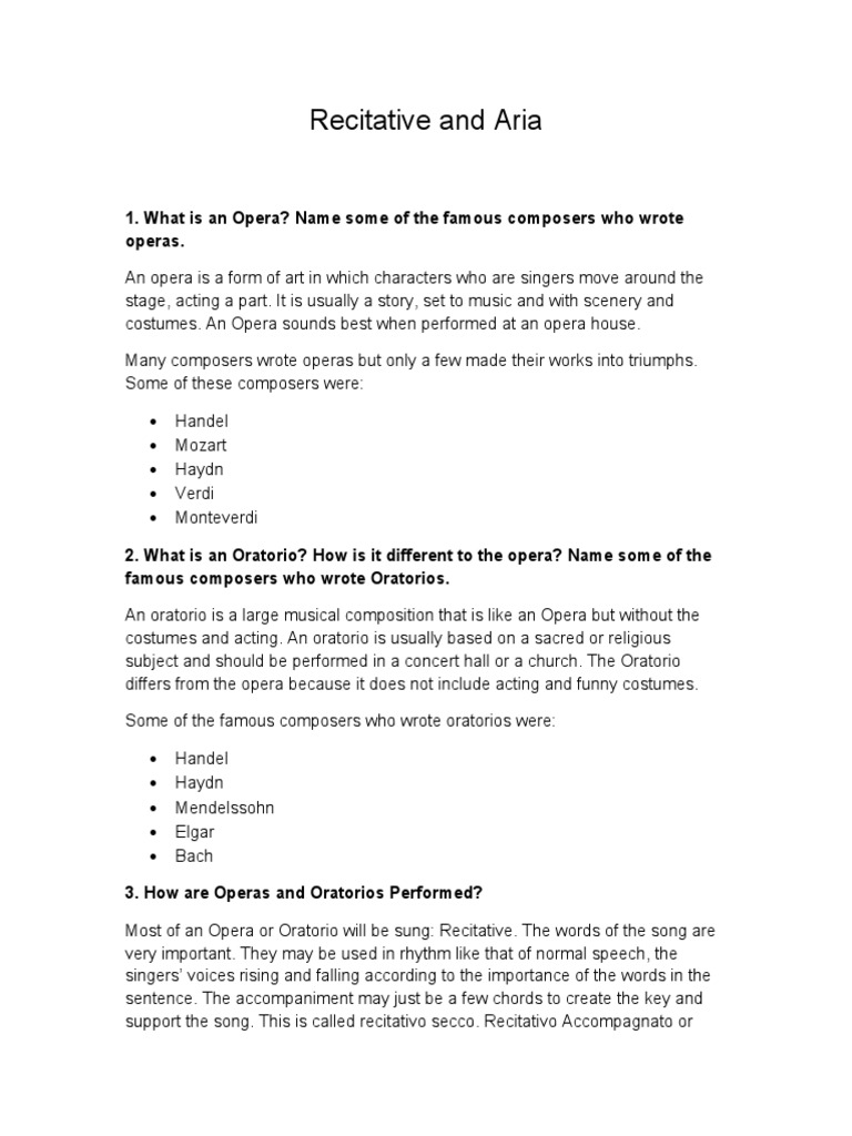 Recitative and Aria | Download Free PDF | Aria | Opera