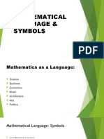 Mathematical Language & Symbols