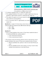 Sadat Academy For Management Sciences Stat 2 Sheet 1 by / Ibrahim M. Taha