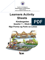 Learners Activity Sheets: Kindergarten