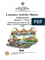 Learners Activity Sheets: Kindergarten