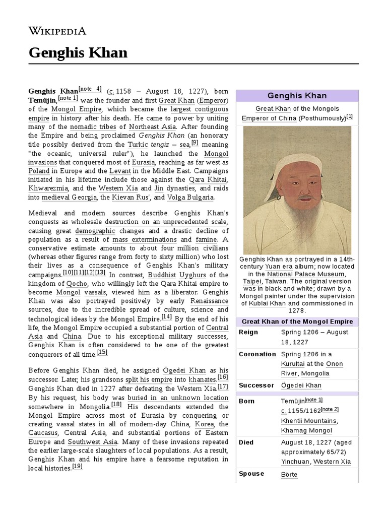 Genghis Khan Pdf Genghis Khan Mongol Empire