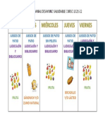 Calendario Semanal Desayuno Saludable Curso 2021-22