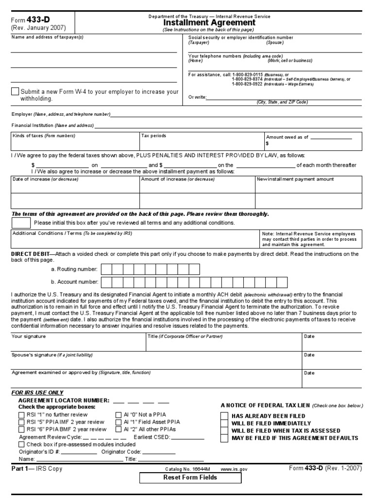 US Internal Revenue Service: f433d Accessible | PDF