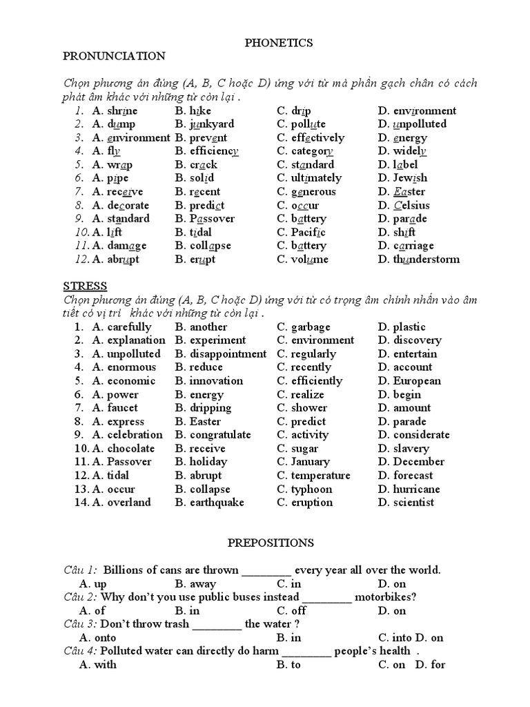 Phonetics and Grammar Practice Exercises | PDF | Energy Development | Water