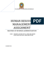 Human Resoure Management Assighment: Masters of Business Administartion