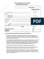 Personnel activity report template