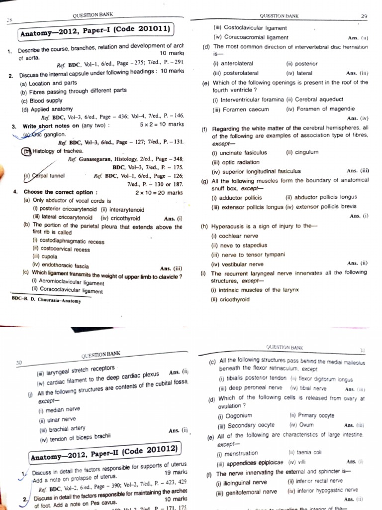 First Professional Question Papers Scanned | PDF
