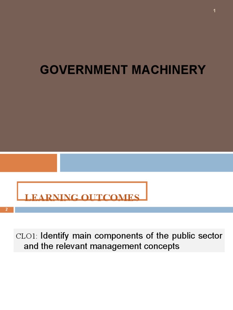 Chapter 3 The Machinery of Government MMLS PDF Accounting Money