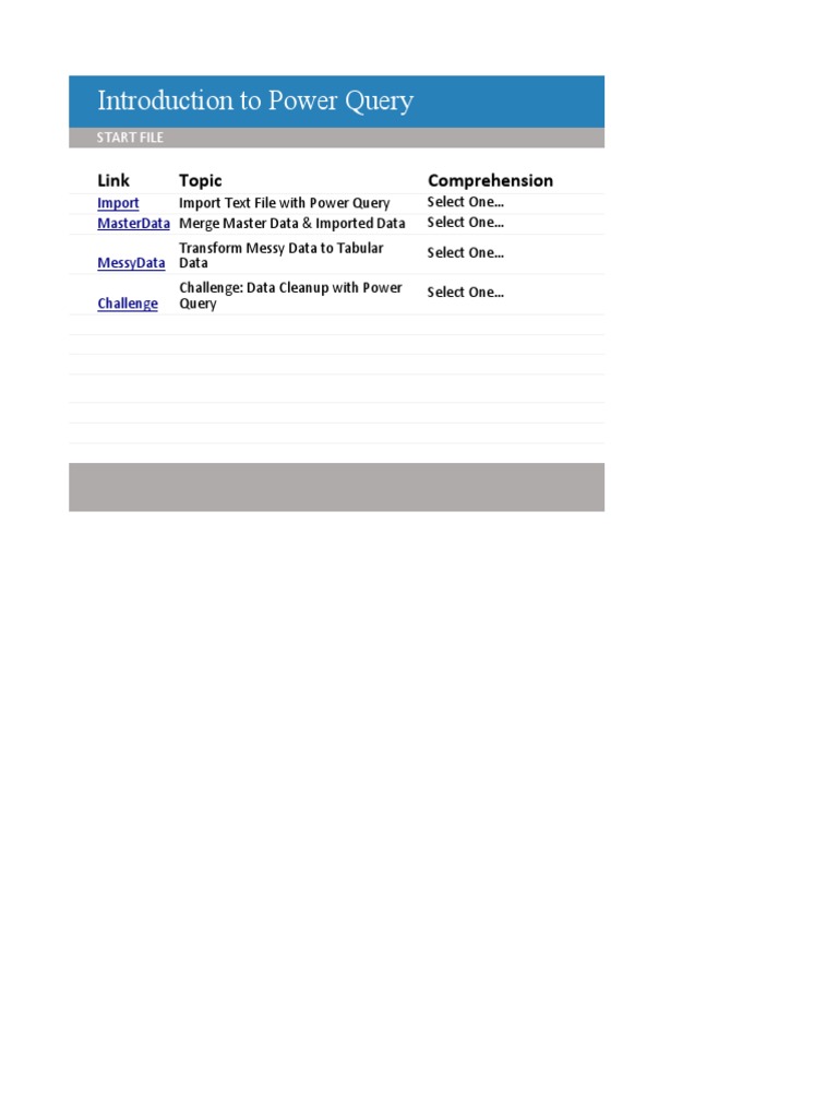 Introduction To Power Query: Link Topic Comprehension | PDF | Text File ...