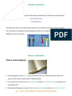 Formal vs. Informal I: Warm Up