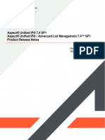 Aspect® Unified IP® 7.4 SP1 Aspect® Unified IP® - Advanced List Management 7.4 ™ SP1 Product Release Notes
