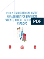 Policy On Bio-Medical Waste Management For BMW From Management For BMW From Patients in Novel Corona Virus Ward/Opd Ward/Opd